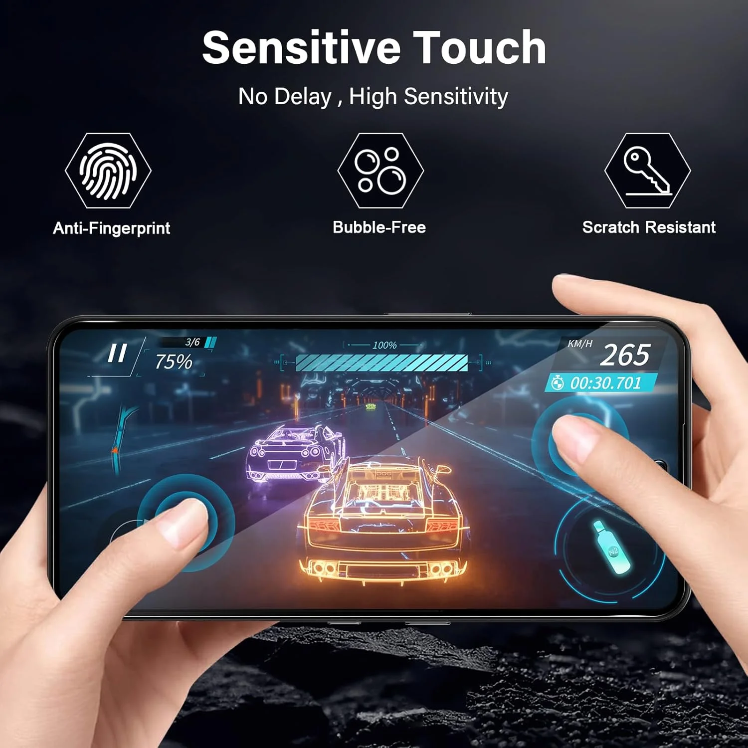 محافظ صفحه نمایش حریم خصوصی تمام صفحه Funrae برای Nothing CMF Phone 2 Pro/Phone 3A از جنس شیشه حرارت دیده، فیلم ضد جاسوسی با سختی 9H، شیشه محافظ حریم خصوصی، محافظ صفحه نمایش ضد جاسوسی [بسته 2 عددی]