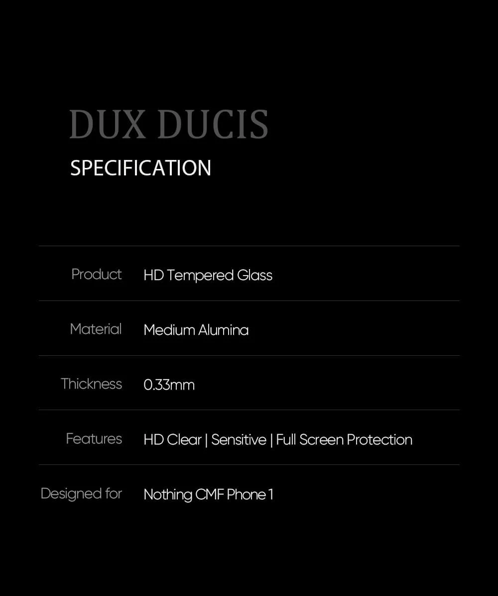 محافظ صفحه نمایش شیشه ای حرارت دیده 10D داکس داکیس طراحی شده برای گوشی ناتینگ CMF Phone 1، شیشه آلومینیوم-سیلیکون 0.33 میلی متری ضد جاسوسی - مشکی (تک عددی) محافظ صفحه نمایش شیشه ای حرارت دیده 10D داکس داکیس طراحی شده برای گوشی ناتینگ CMF Phone 1، شیشه آلومینیوم-سیلیکون 0.33 میلی متری ضد جاسوسی - مشکی (تک عددی)