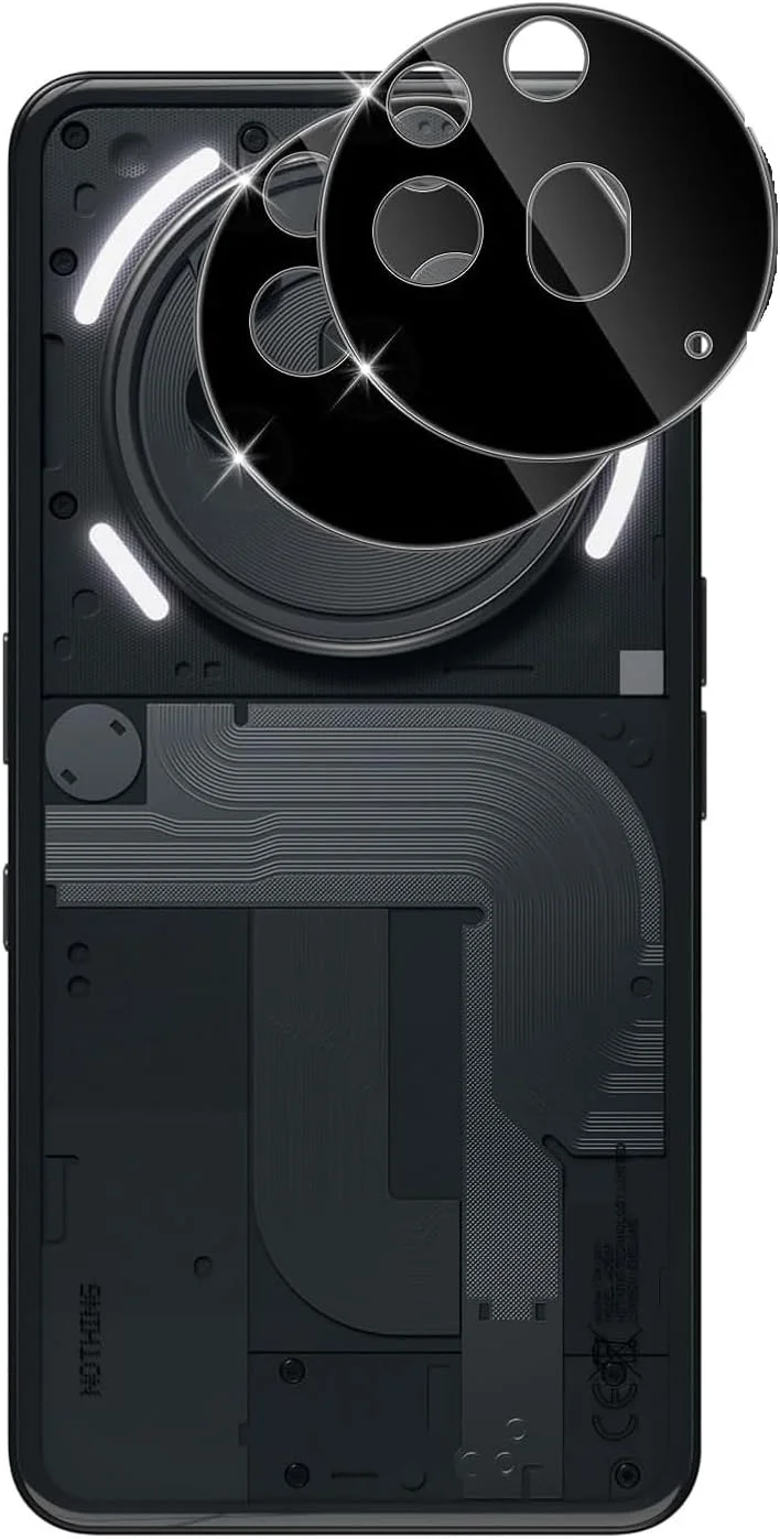 محافظ لنز دوربین TINGYR سازگار با Nothing Phone 3a Pro، (2 عدد) محافظ دوربین HD ضد خش و ضد اثر انگشت با محافظت کامل برای Nothing Phone 3a Pro