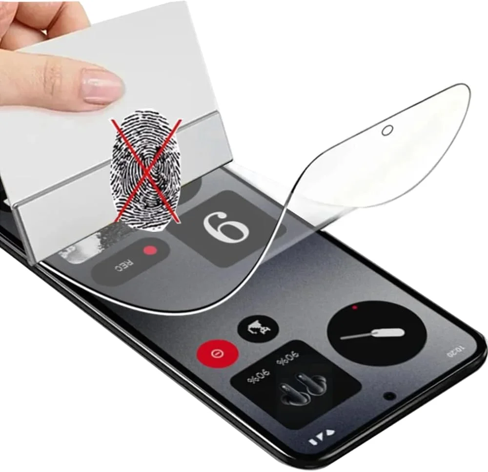 بسته 2 عددی محافظ صفحه نمایش مات هیدروژلی ضد اثر انگشت برای ناتینگ فون (3) 5G سایز 6.67 اینچ، فیلم محافظ ضد تابش نور با حساسیت بالا، ضد انفجار، محافظ صفحه نمایش TPU انعطاف پذیر، غیر شیشه ای