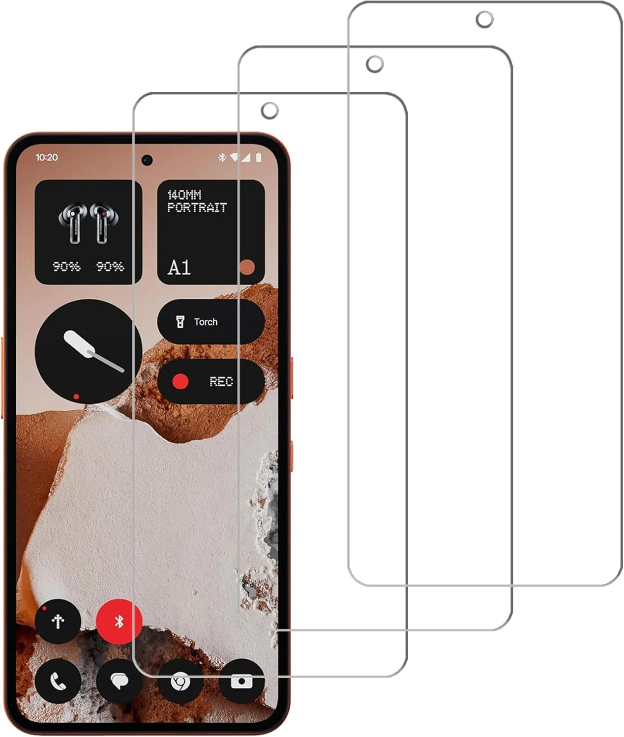 محافظ صفحه نمایش 3 عددی برای تلفن Nothing CMF Phone 2 Pro، فیلم شیشه ای حرارت دیده، سازگار با قاب، ضد خش، سختی 9H