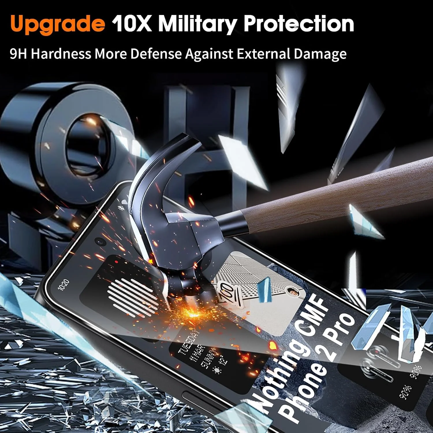 محافظ صفحه نمایش شیشه ای Aerku برای Nothing CMF Phone 2 Pro، [2 + 2 عدد] محافظ لنز دوربین ضد خش 9H، محافظ صفحه نمایش HD