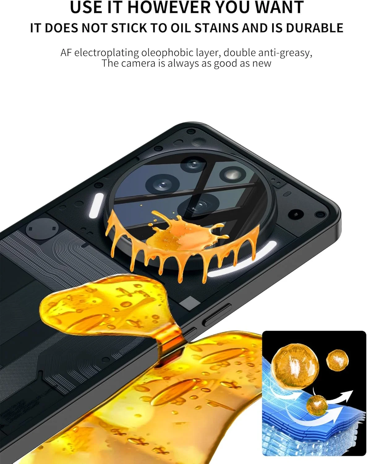 محافظ لنز دوربین TINGYR سازگار با Nothing Phone 3a Pro، (2 عدد) محافظ دوربین HD ضد خش و ضد اثر انگشت با محافظت کامل برای Nothing Phone 3a Pro