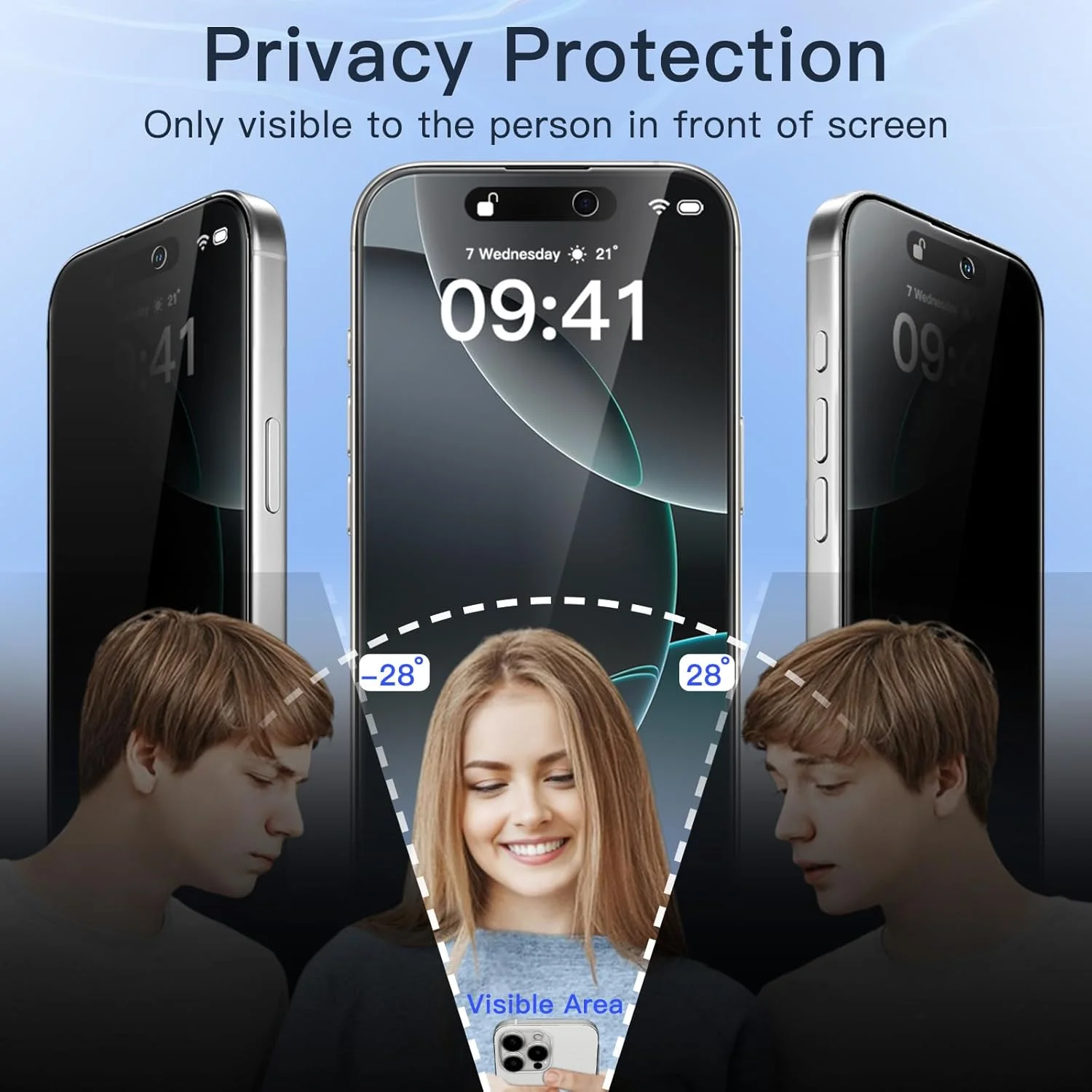 محافظ صفحه نمایش حریم خصوصی JETech با پوشش کامل برای آیفون 16 پرو 6.3 اینچی، لبه مشکی، فیلم شیشه ای حرارت دیده ضد جاسوسی با ابزار نصب آسان، سازگار با قاب، 2 عددی