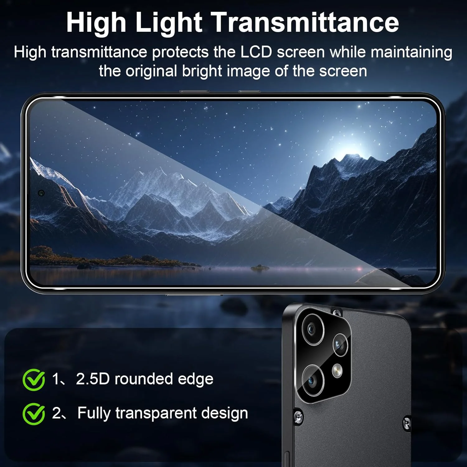 محافظ صفحه نمایش شیشه ای حرارت دیده Funrae برای گوشی ناتینگ CMF Phone 2 Pro به همراه محافظ لنز دوربین پشتی [3+2 عدد]، سختی 9H [بدون حباب] [Ultra HD] محافظ صفحه نمایش شیشه ای حرارت دیده فوق العاده مقاوم [شفاف]