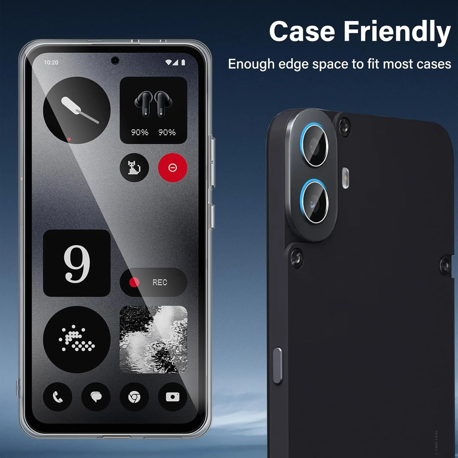 محافظ صفحه نمایش شیشه ای حرارت دیده Haofun، 2 عدد برای گوشی Nothing CMF Phone 1 و 2 عدد محافظ لنز دوربین عقب، 0.33 میلی متر، سختی 9H، ضد خش، محافظ شیشه ای HD