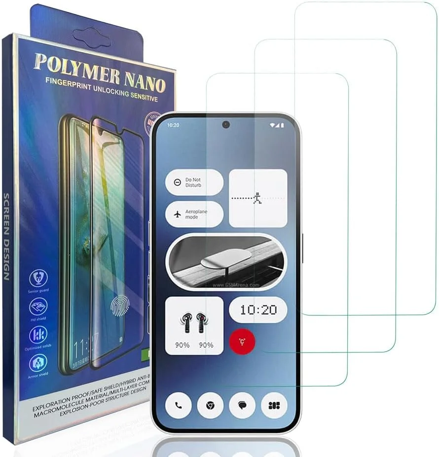 محافظ صفحه نمایش HACIEN سازگار با Nothing Phone (2a)، شیشه حرارت دیده با سختی 9H، بدون حباب، فیلم شیشه ای حرارت دیده، محافظ صفحه نمایش برای Nothing Phone (2a) [بسته 3 عددی]