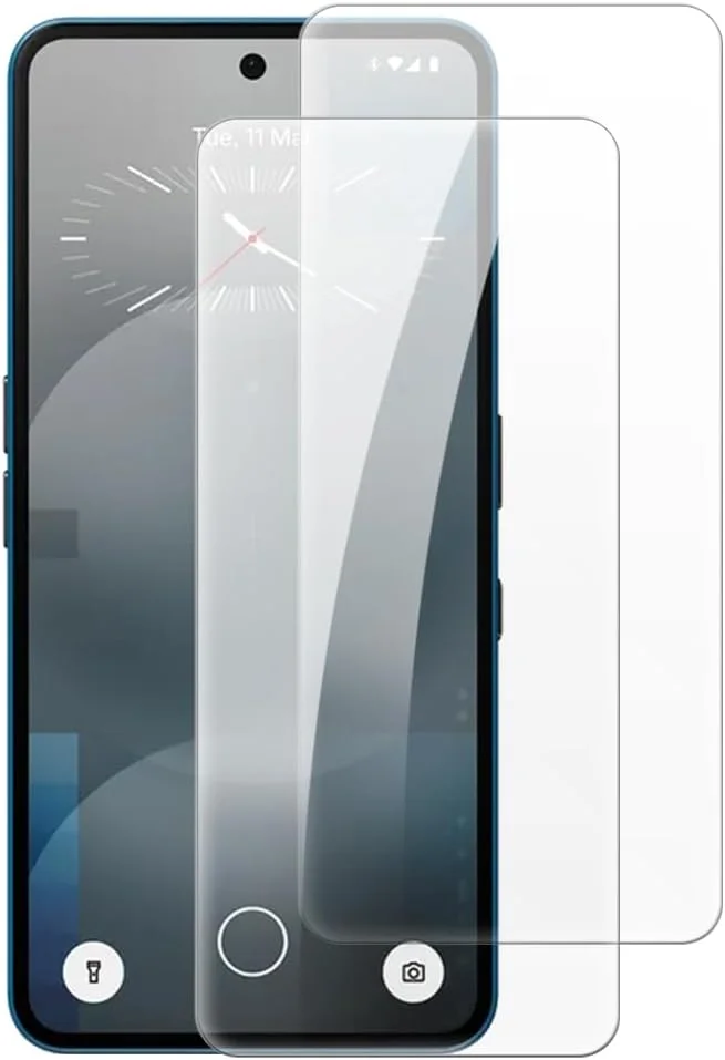 محافظ صفحه نمایش شیشه ای حرارت دیده Shantime [دو عددی] سازگار با Nothing Phone 3A 5G (6.77 اینچ)، شفاف HD ضد خش بدون حباب، سازگار با قاب