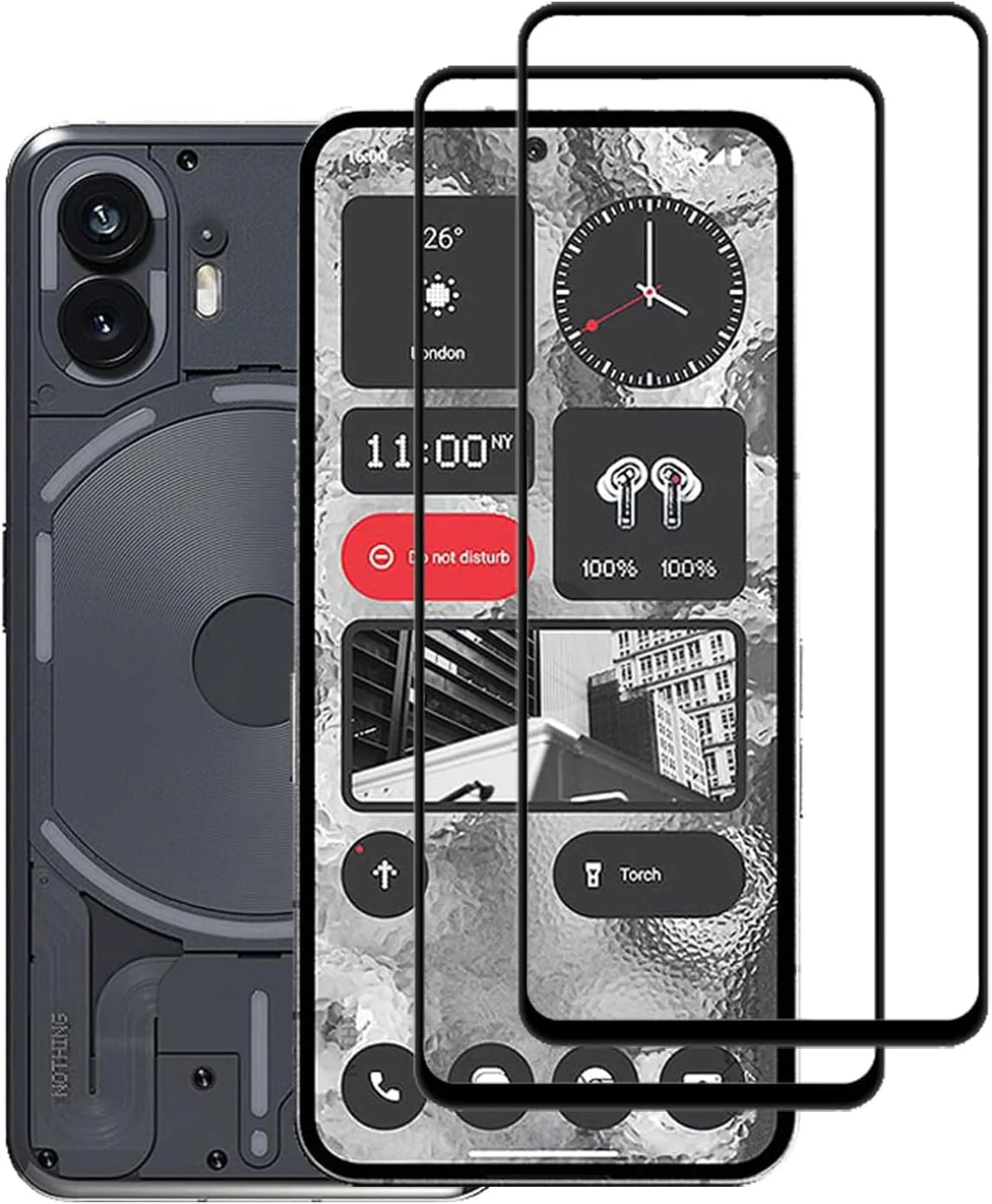 EasyLifeGo for Nothing Phone 2 Screen Protector Tempered Glass, Full Coverage HD Anti-Scratch Bubble-Free Tempered Film with High Response [2 Pack]