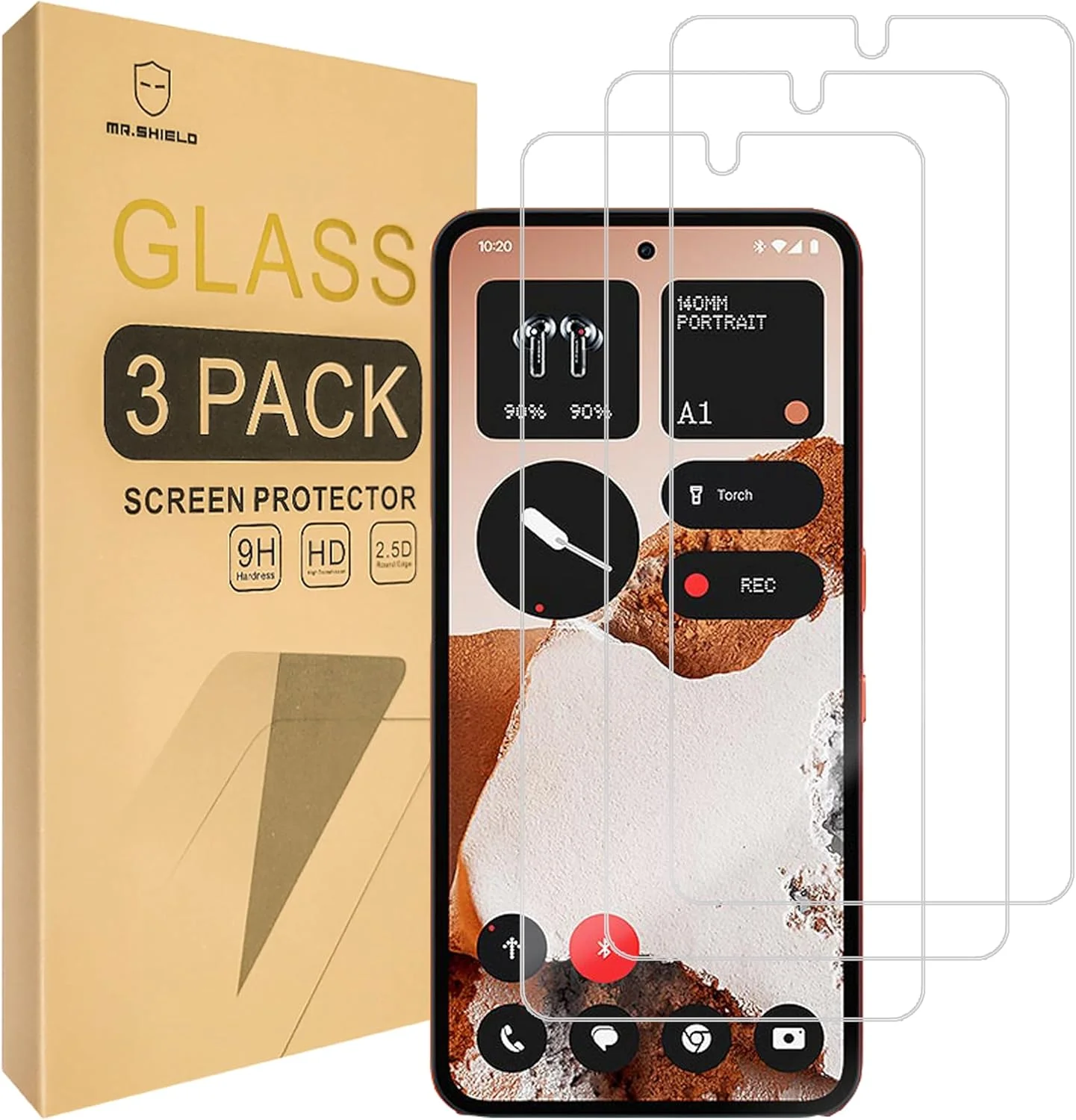 محافظ صفحه نمایش Mr.Shield سازگار با Nothing (CMF Phone 2 Pro) [شیشه حرارت دیده] [بسته 3 عددی] [شیشه ژاپنی با سختی 9H]