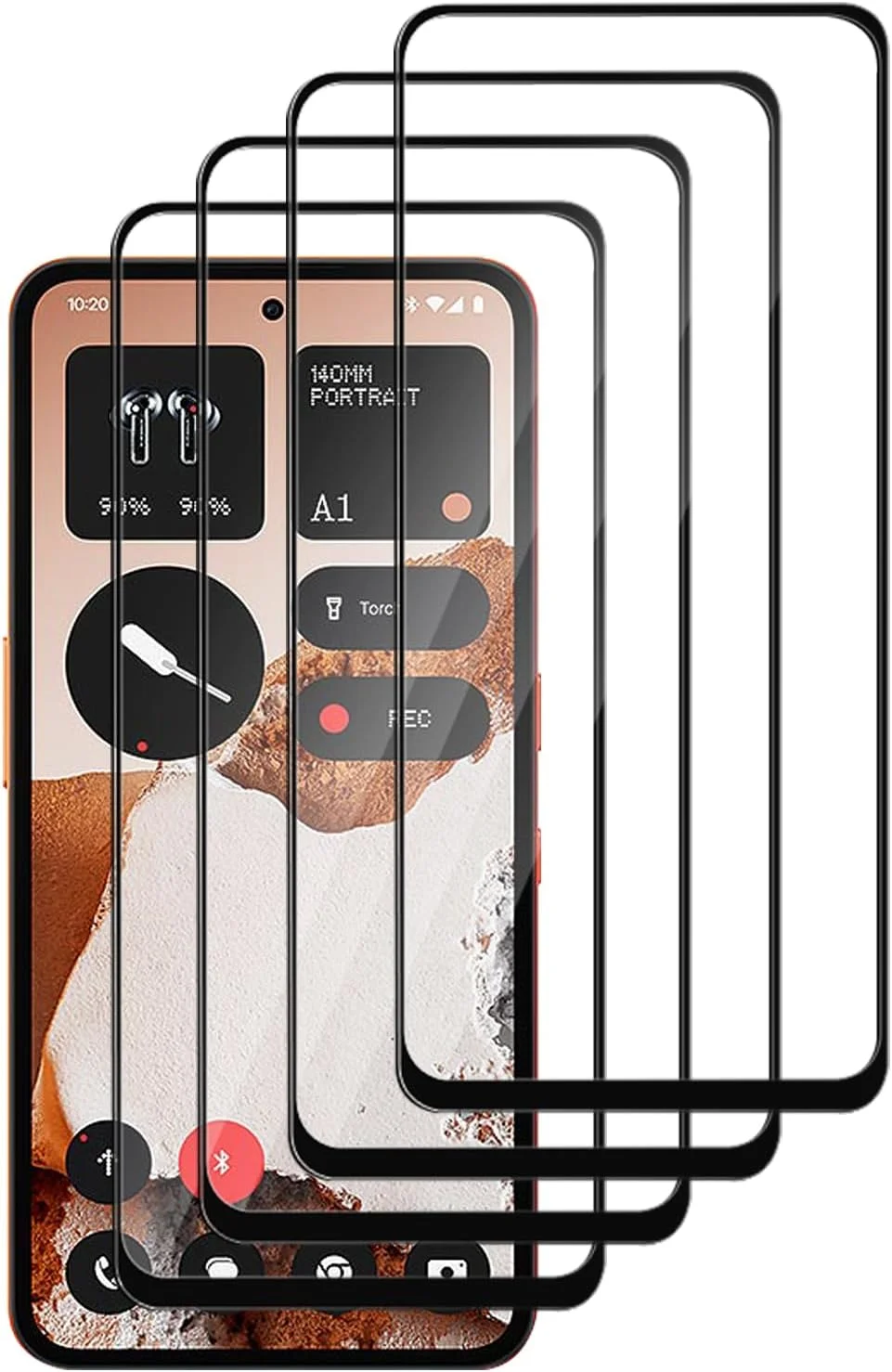 محافظ صفحه نمایش شیشه ای [بسته 4 عددی] سازگار با Nothing CMF Phone 2 Pro، فیلم شیشه ای محافظ صفحه نمایش HD با پوشش کامل، محافظ صفحه نمایش شیشه ای Emperored [شفافیت HD] - مشکی