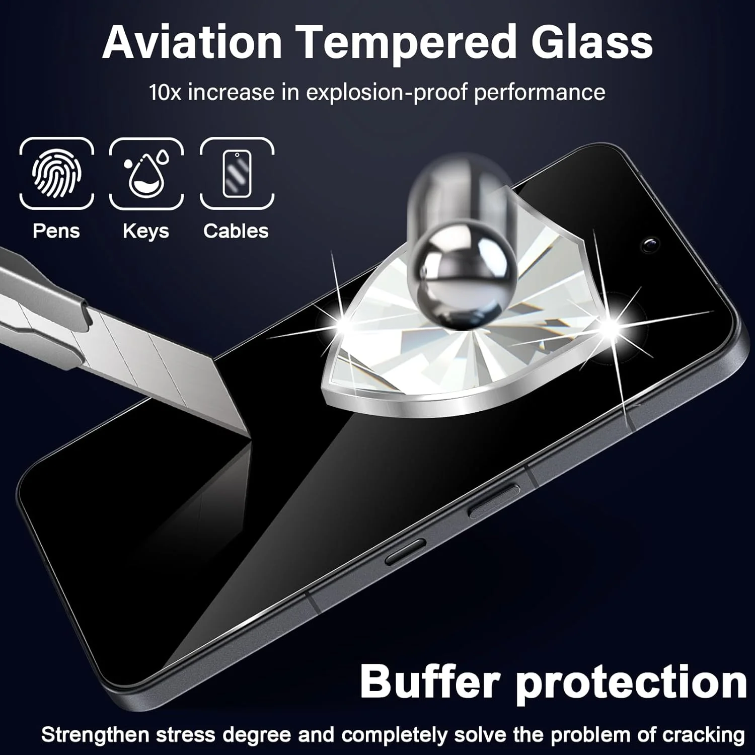 محافظ صفحه نمایش حریم خصوصی [2 عددی] شیشه حرارت دیده سازگار با Nothing Phone 3 2025، محافظ صفحه نمایش ضد جاسوسی، سختی 9H ضد خش، شیشه حرارت دیده بدون حباب