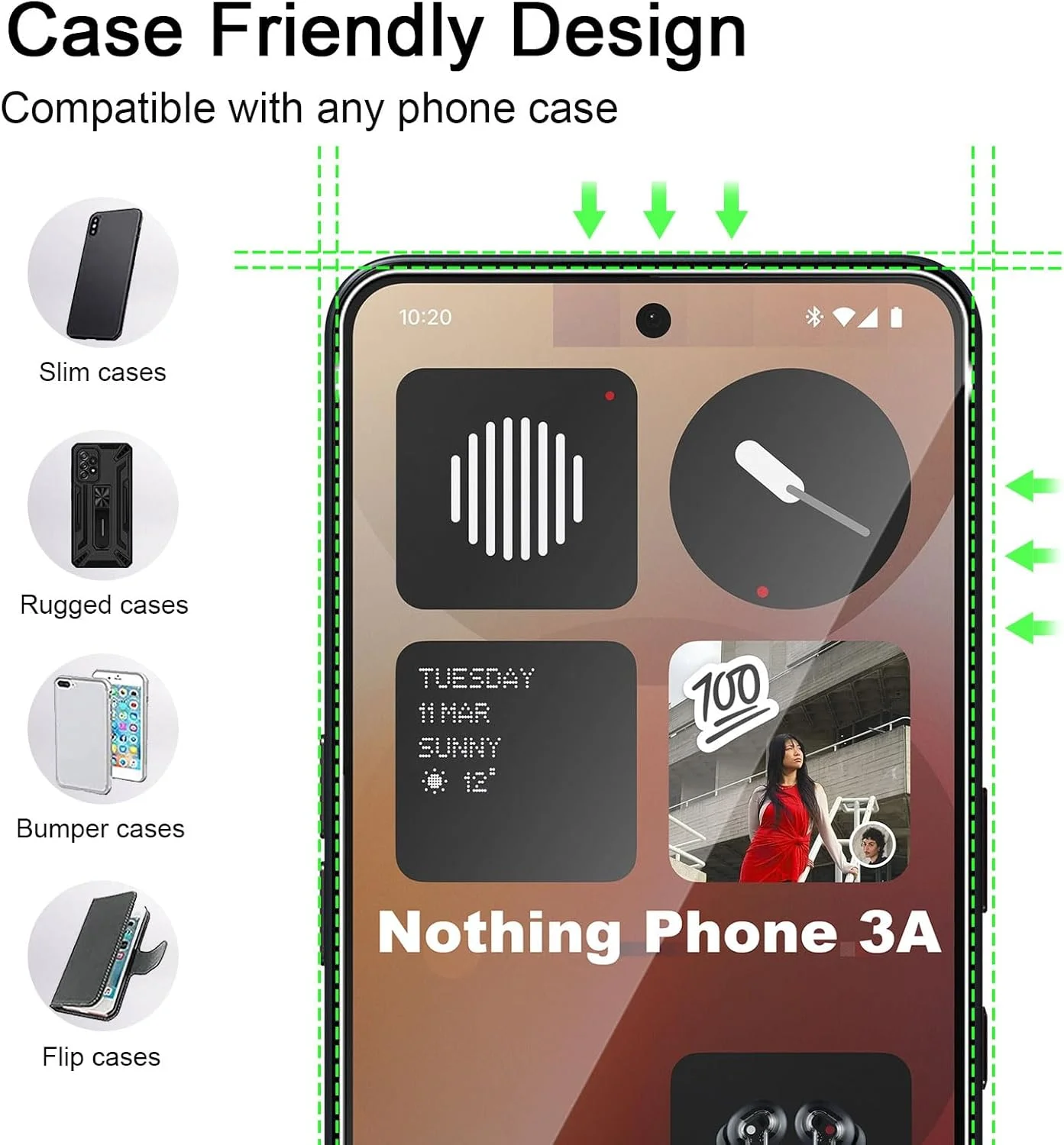 محافظ صفحه نمایش TUTUO برای Nothing Phone 3A، شیشه حرارت دیده، [بسته 2+2] محافظ شیشه حرارت دیده و دوربین، سختی 9H، شیشه محافظ شفاف HD، محافظ صفحه نمایش ضد خش و ضد سقوط