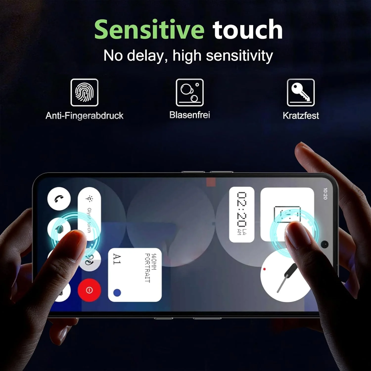 محافظ صفحه نمایش شیشه ای تمپرد و محافظ لنز دوربین Fitudoos مخصوص Nothing Phone 3A Pro [بسته 2 عددی]، [سختی 9H]، [0.33 میلی متر]، [فوق العاده شفاف]، [ضد خش و روغن]، [بدون حباب]