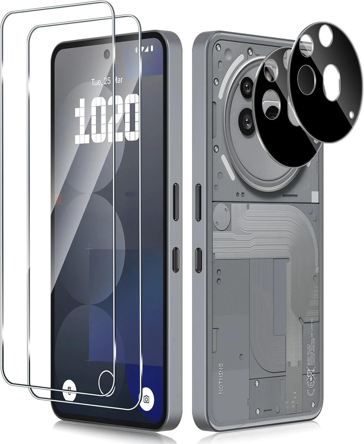 محافظ صفحه نمایش Xunzii برای ناتینگ فون 3A Pro 5G، شیشه حرارت دیده با محافظ دوربین [2+2 عدد]، فیلم فوق العاده شفاف 0.33 میلی متری، محافظ صفحه نمایش با سختی 9H، فیلم شیشه ای حرارت دیده ضد حباب