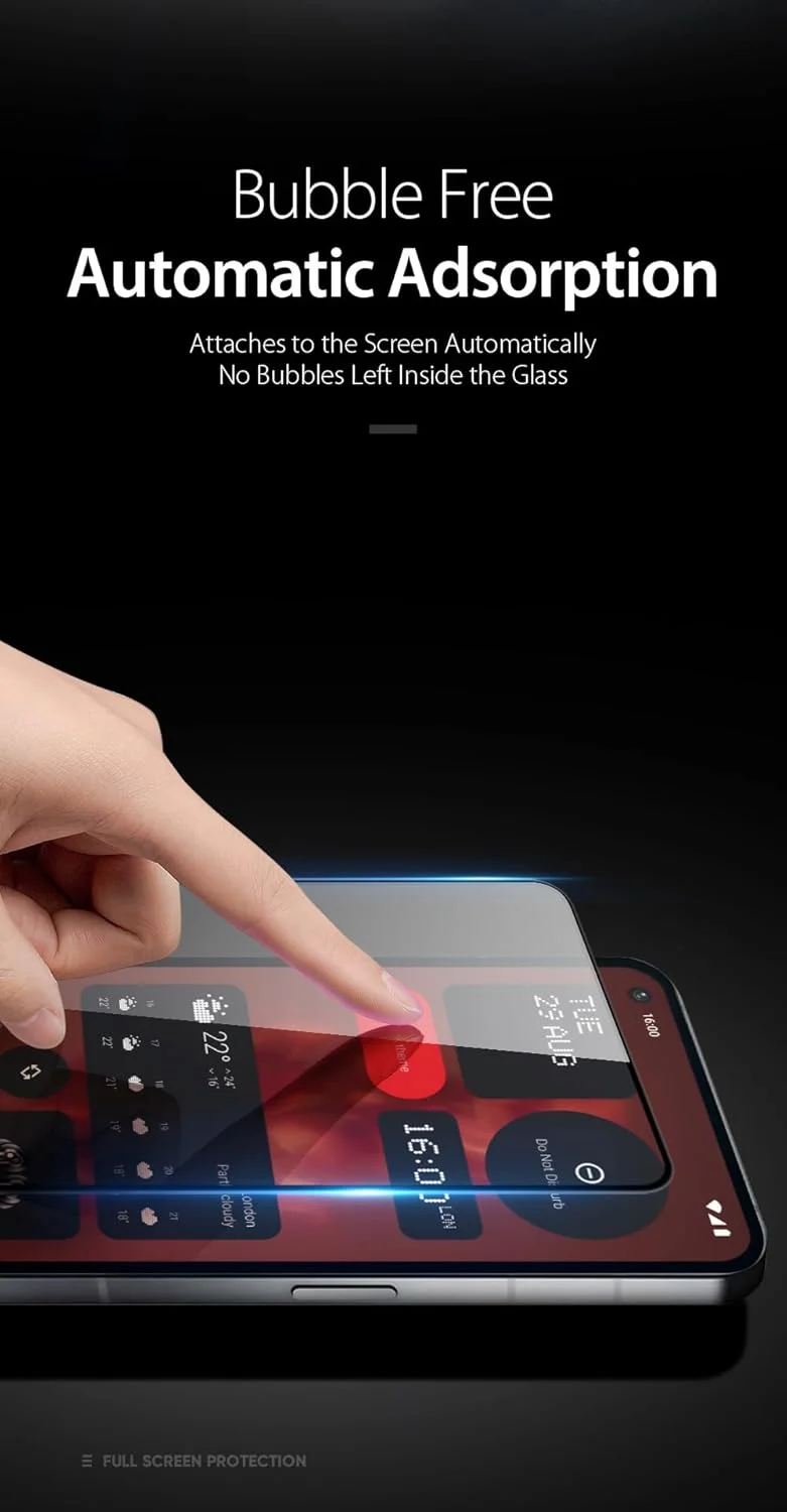 محافظ صفحه نمایش OIATROE [بسته 2 عددی] برای Nothing Phone (2a)، محافظ صفحه نمایش شیشه ای حرارت دیده ممتاز فوق العاده باریک HD 2.5D Pro-Fit - مشکی