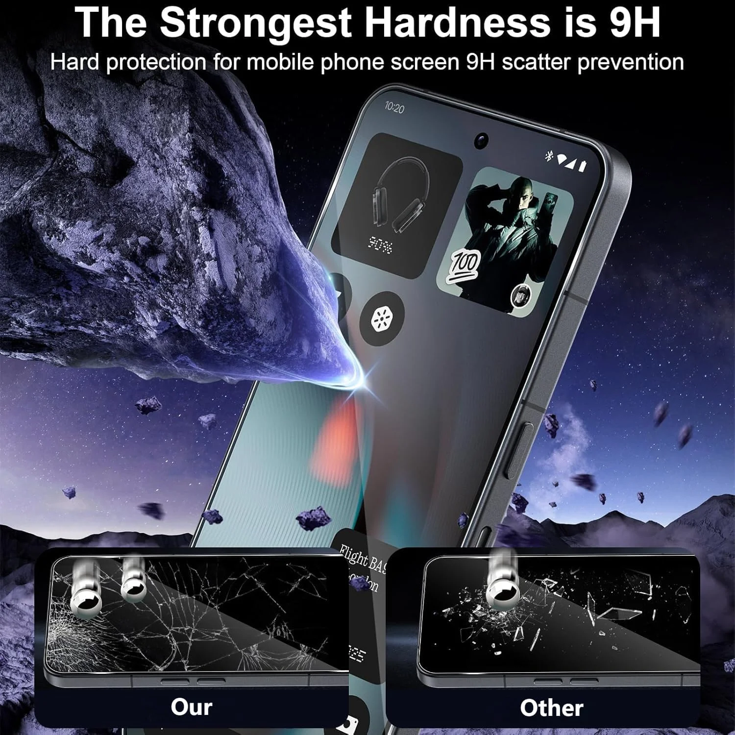 محافظ صفحه نمایش Gruattreay سازگار با Nothing Phone 3 2025، [بسته 2+2] محافظ صفحه نمایش و محافظ لنز دوربین، سختی 9H ضد خش HD شیشه حرارت دیده بدون حباب