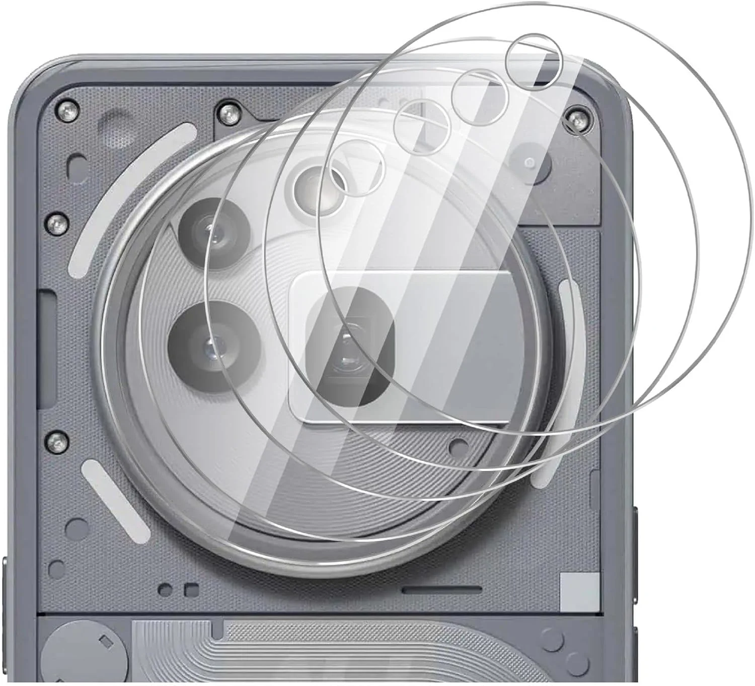 محافظ دوربین عقب فوق نازک 4 تکه GIOPUEY سازگار با Nothing Phone (3a) Pro، شیشه حرارت دیده HD [مقاوم در برابر خراش] شیشه دوربین حرارت دیده برای Nothing Phone (3a) Pro