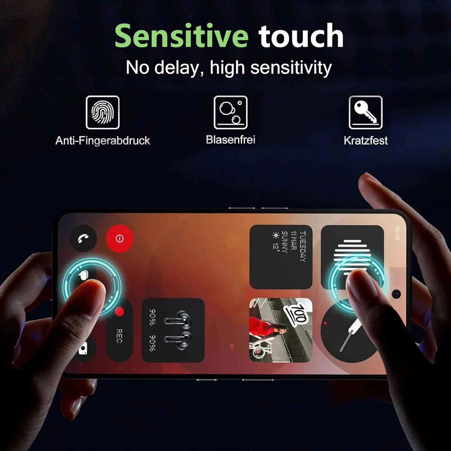 محافظ صفحه نمایش شیشه ای تمپرد و محافظ لنز دوربین Fitudoos مناسب برای Nothing Phone 3A [بسته 2 عددی]، [سختی 9H]، [0.33 میلی متر] [فوق العاده شفاف]، [ضد خش و روغن]، [بدون حباب]