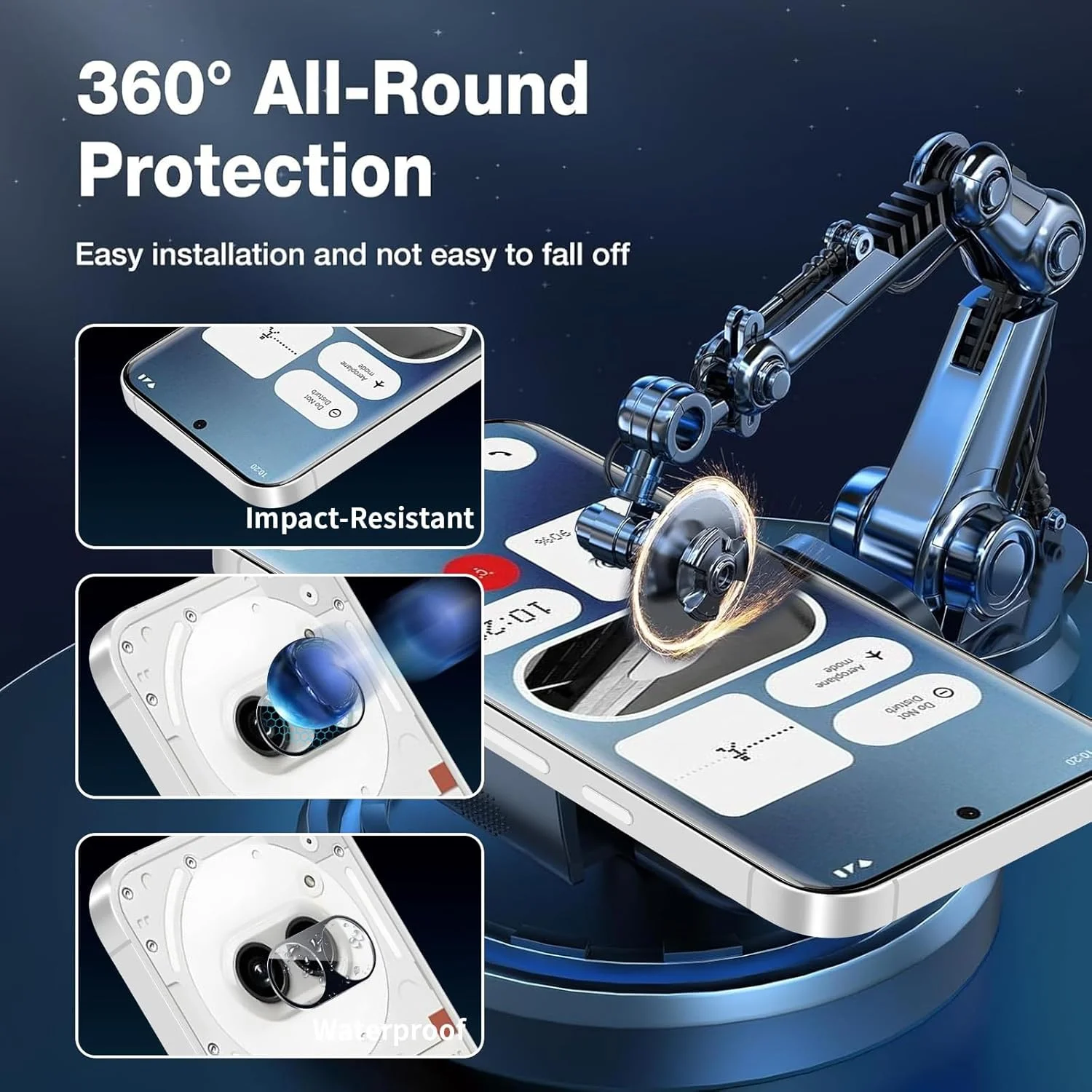 محافظ صفحه نمایش Oelrstfe مدل 2 عددی برای Nothing Phone (2a) / Phone (2a) Plus به همراه 2 عدد محافظ دوربین، سختی 9H، شفافیت HD، ضد خش، بدون حباب، شیشه حرارت دیده فوق العاده مقاوم 6.7 اینچ