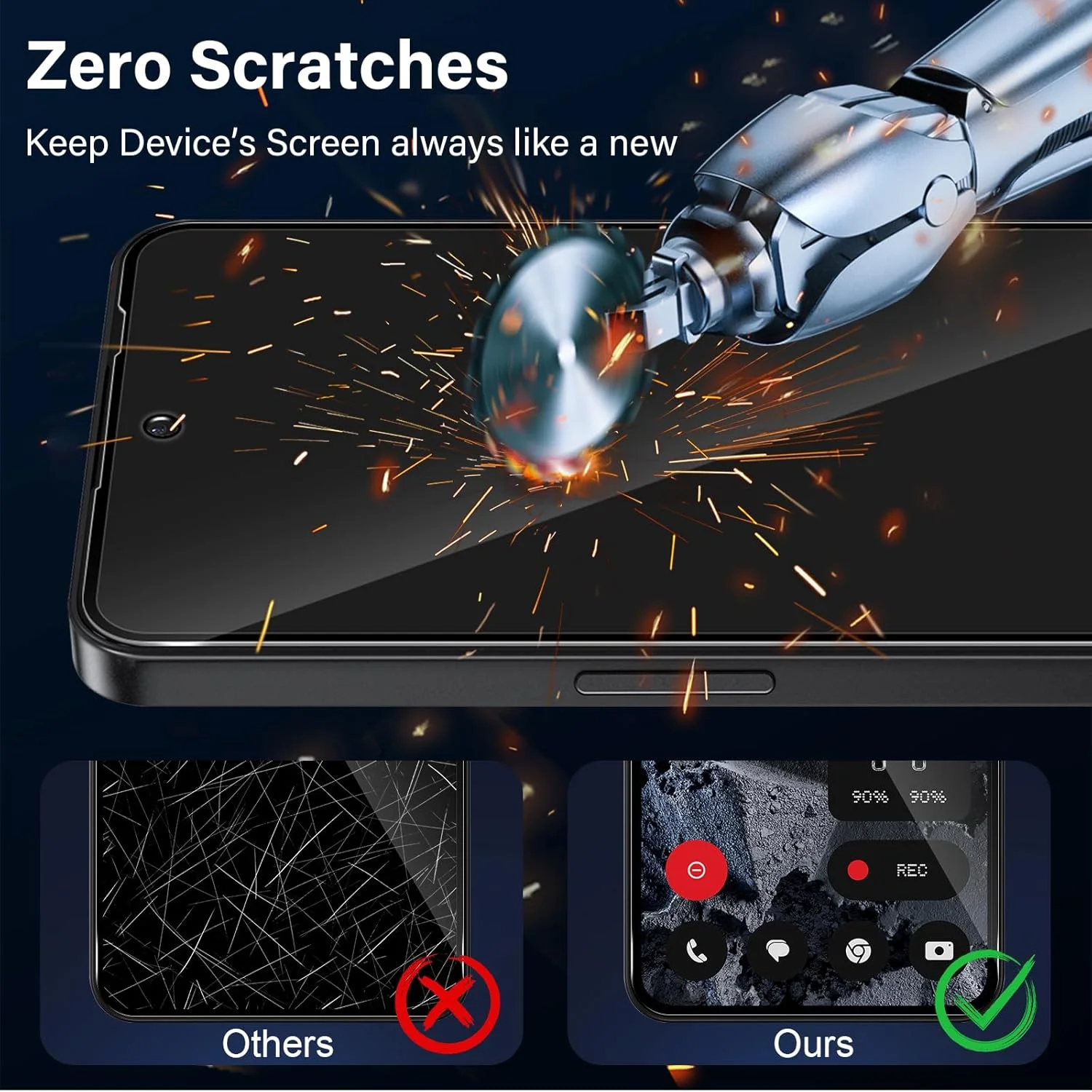 محافظ صفحه نمایش حریم خصوصی شیشه ای حرارت دیده TUTUO برای CMF by Nothing Phone 2 Pro 5G، 2 عدد، ضد خش، سختی 9H، بدون حباب