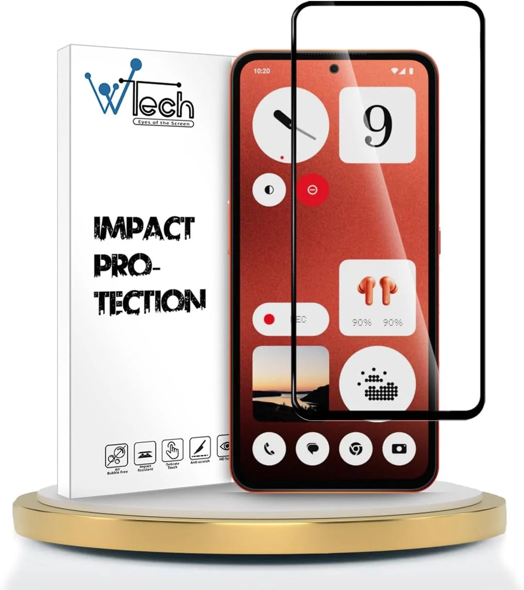محافظ صفحه نمایش شیشه ای حرارت دیده فول چسب WTECH Nothing CMF Phone 1 5G 2024 سری Premium E2E با پوشش کامل - شفاف/مشکی