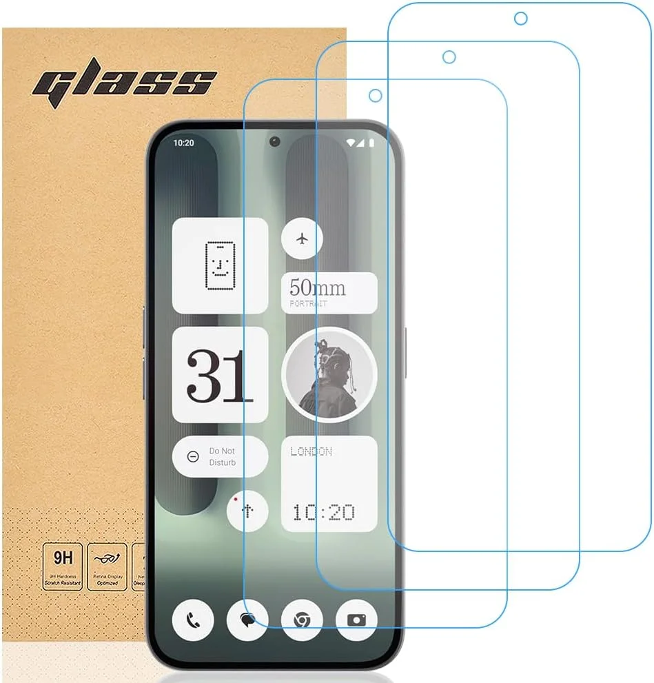 محافظ صفحه نمایش شیشه ای تمپرد Totill، 3 عدد، برای ناتینگ فون 2A/2A Plus، ضد خش، ضد اثر انگشت، بدون حباب، سختی 9H، 0.3 میلی متر فوق العاده شفاف، فوق العاده مقاوم