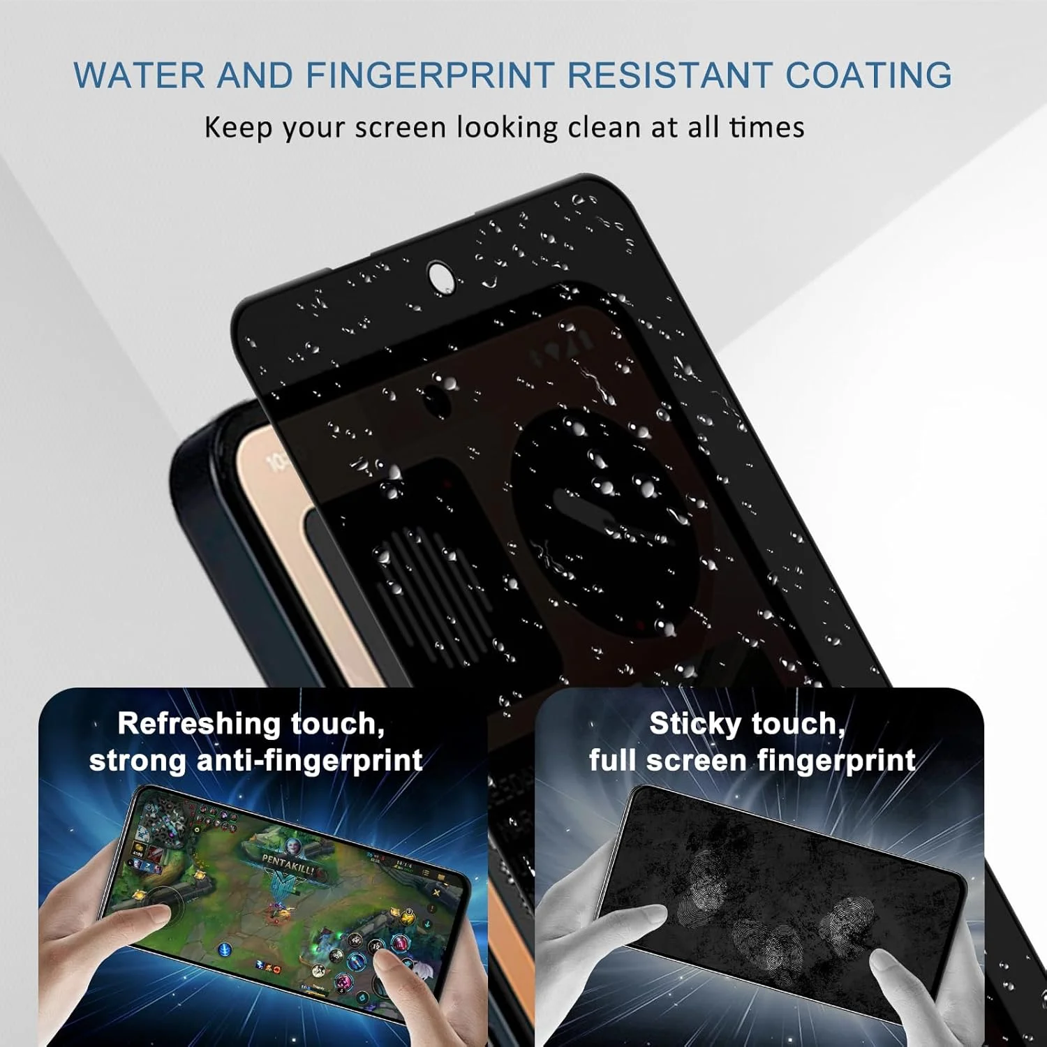 محافظ صفحه نمایش حریم خصوصی LanQii سازگار با ناتینگ فون (3a) 5G، [بسته 2 عددی] محافظ صفحه نمایش حریم خصوصی فیلم شیشه ای حرارت دیده، سختی 9H، ضد خش، فیلم ضد جاسوسی برای ناتینگ فون (3a) 5G