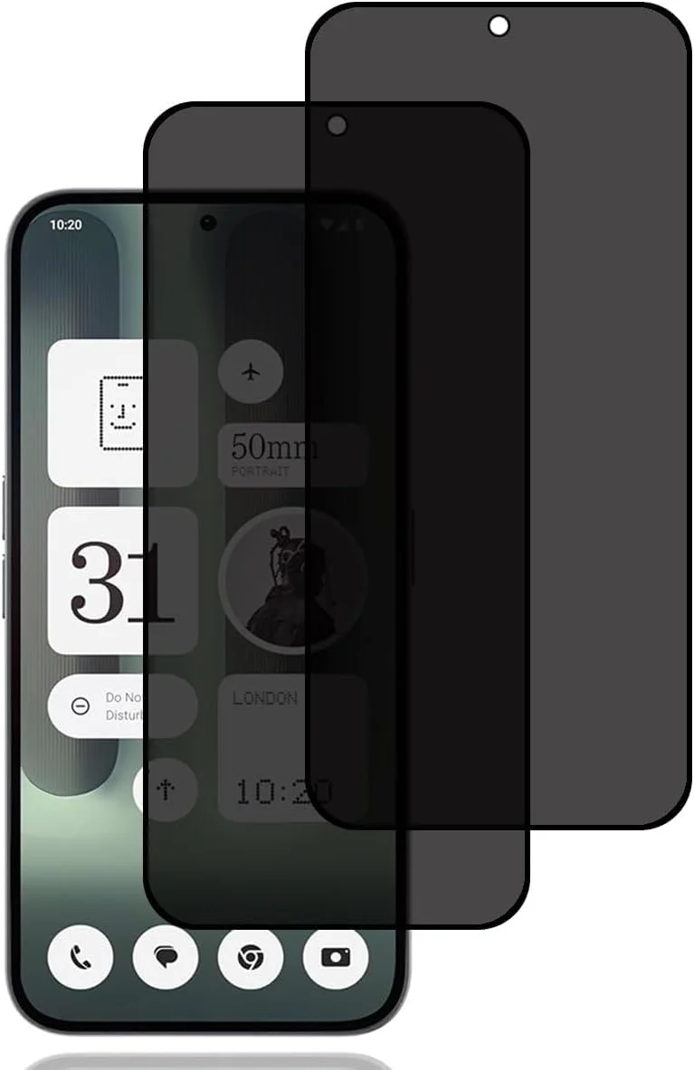 [بسته 2 عددی] محافظ صفحه نمایش حریم خصوصی سازگار با Nothing CMF Phone 2 Pro، محافظ صفحه نمایش شیشه ای حرارت دیده حریم خصوصی پوشش کامل ضد جاسوسی