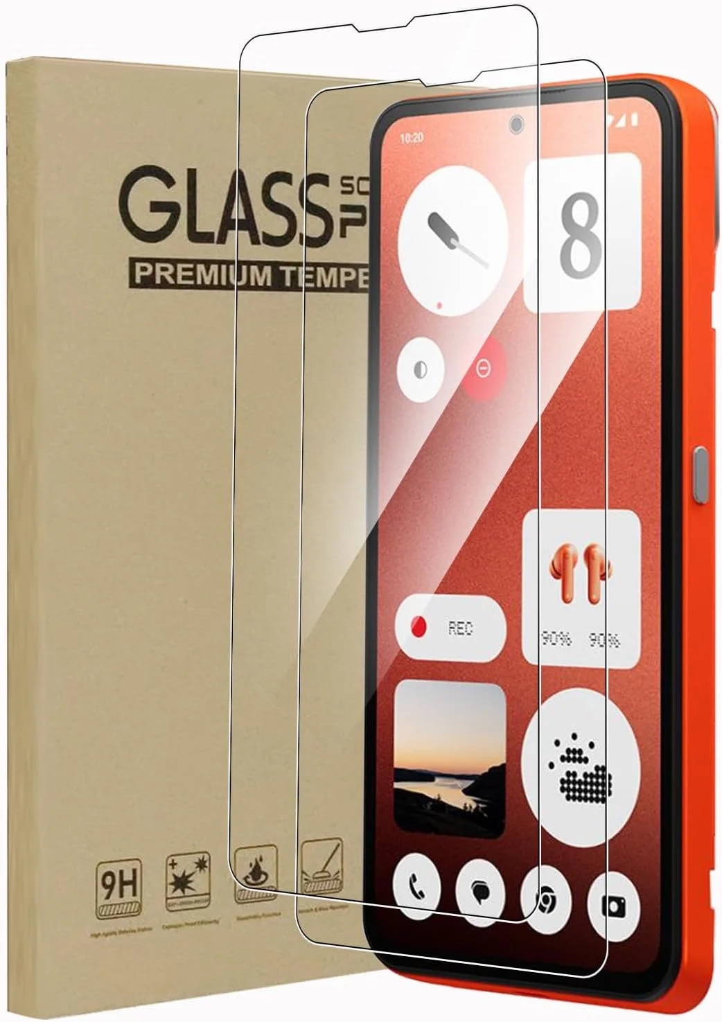 محافظ صفحه نمایش KZIOACSH برای تلفن Nothing CMF Phone 1، بسته 2 عددی، سختی 9H، شفاف HD، ضد خش، شیشه حرارت دیده، پوشش اولئوفوبیک، ضد اثر انگشت، فیلم محافظ