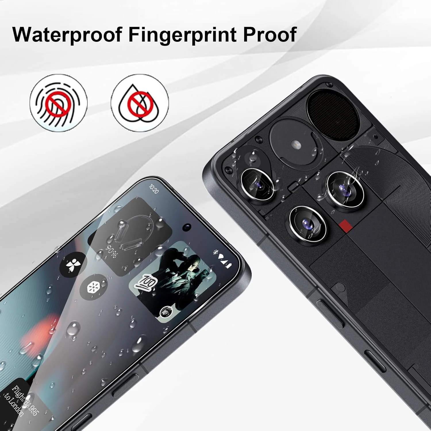 محافظ صفحه نمایش شیشه ای حرارت دیده Yenwen برای Nothing Phone 3، شامل 2 عدد محافظ صفحه نمایش و 2 عدد محافظ لنز دوربین عقب، ضد خش، شیشه با سختی 9H، بدون حباب