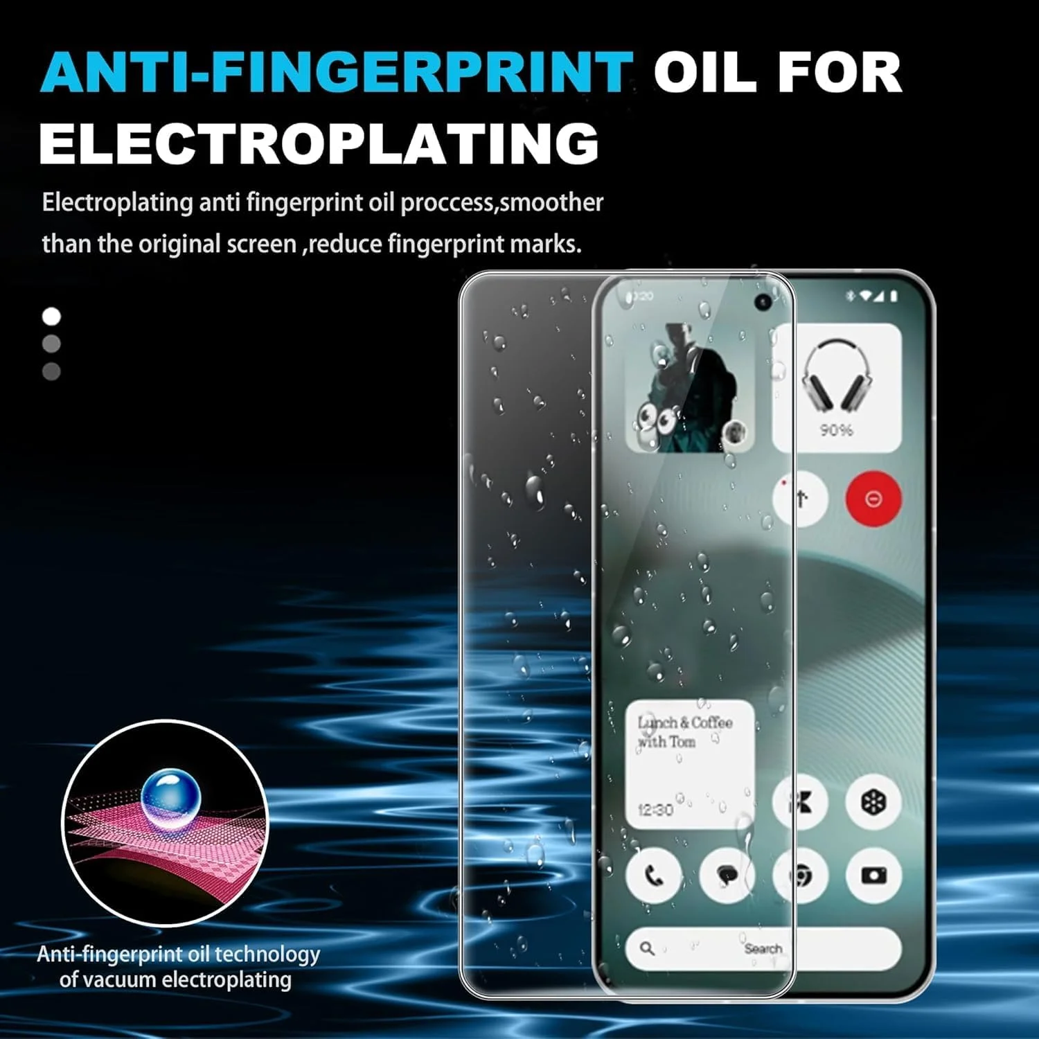 محافظ صفحه نمایش Gruattreay سازگار با Nothing Phone 3 2025، [2 عدد] شیشه حرارت دیده Ultra HD، سختی 9H، ضد خش، شیشه حرارت دیده بدون حباب