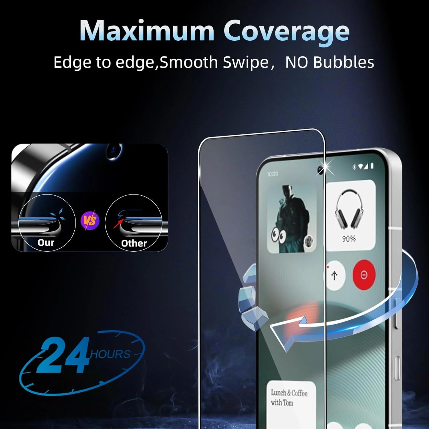 محافظ صفحه نمایش شیشه ای حرارت دیده دتری Datree 3x برای Nothing Phone 3، محافظ لنز دوربین پشتی 3 تکه، سختی 9H / ضد خش / بدون حباب / فوق العاده مقاوم