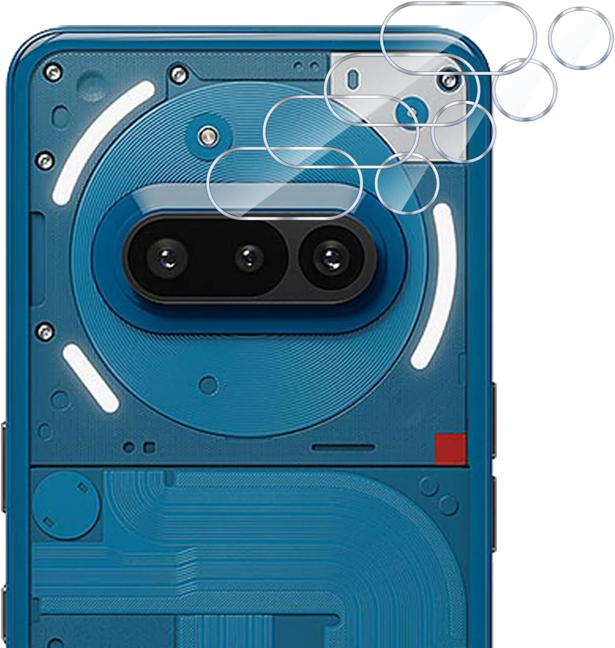 MGUEIAO [4 عدد محافظ لنز شیشه ای حرارت دیده سازگار با Nothing Phone (3a) Pro، محافظت از دوربین عقب، غشای شیشه ای حرارت دیده، سختی 9H، ضد خش - شفاف