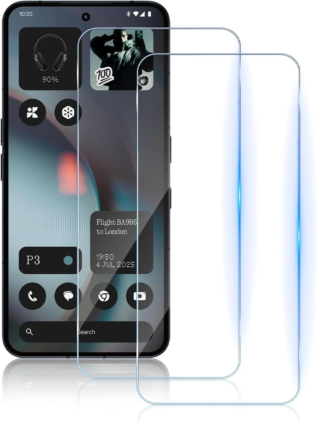 محافظ صفحه نمایش شیشه ای TUTUO سازگار با ناتینگ فون 3 5G، [2 عدد] شیشه حرارت دیده، بدون حباب، ضد خش، ضد اثر انگشت، سختی 9H، فیلم شیشه ای ممتاز HD