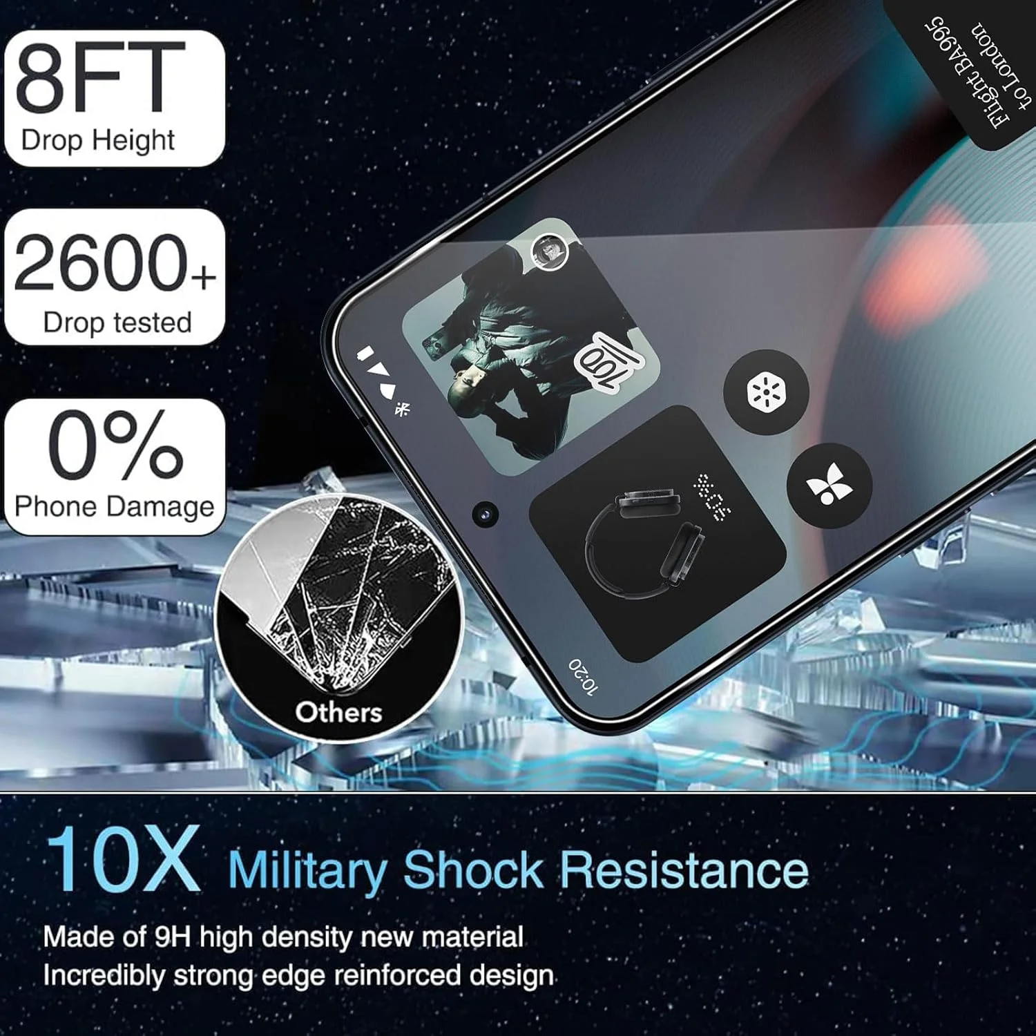 محافظ صفحه نمایش شیشه ای TUTUO سازگار با ناتینگ فون 3 5G، [2 عدد] شیشه حرارت دیده، بدون حباب، ضد خش، ضد اثر انگشت، سختی 9H، فیلم شیشه ای ممتاز HD