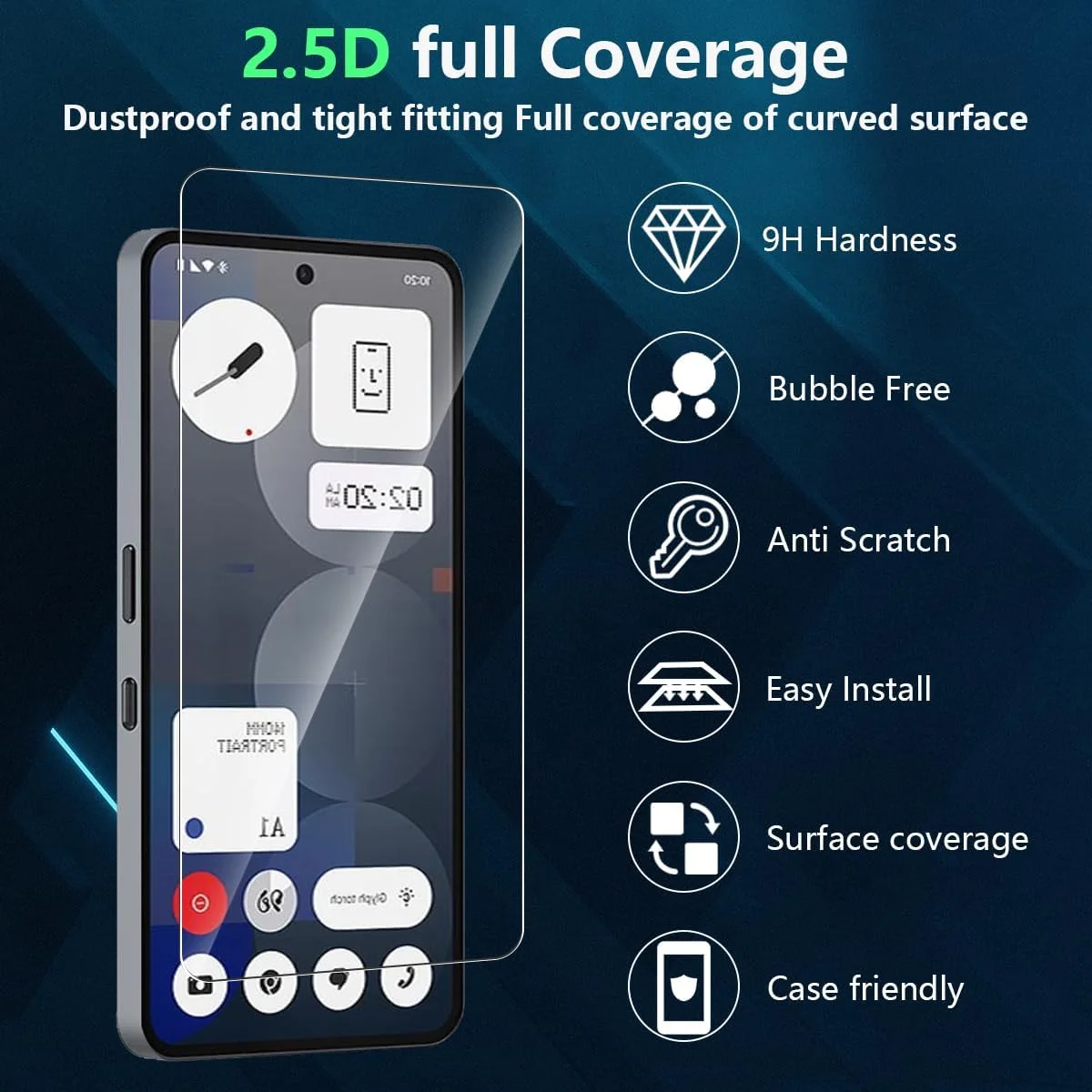 محافظ صفحه نمایش Yieehhow برای ناتینگ فون 3A Pro، شیشه حرارت دیده، [بسته 3 عددی] شیشه حرارت دیده با سختی 9H، محافظ صفحه نمایش ضد خش/HD/محافظ صفحه نمایش شیشه حرارت دیده بدون حباب برای ناتینگ