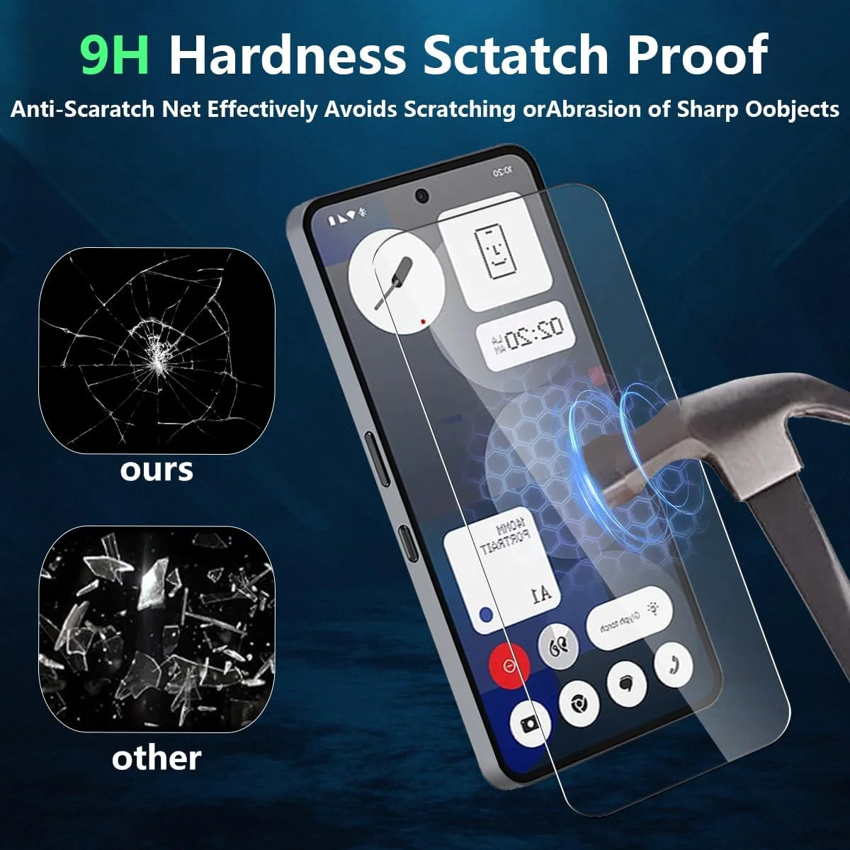 محافظ صفحه نمایش Yieehhow برای ناتینگ فون 3A Pro، شیشه حرارت دیده، [بسته 3 عددی] شیشه حرارت دیده با سختی 9H، محافظ صفحه نمایش ضد خش/HD/محافظ صفحه نمایش شیشه حرارت دیده بدون حباب برای ناتینگ