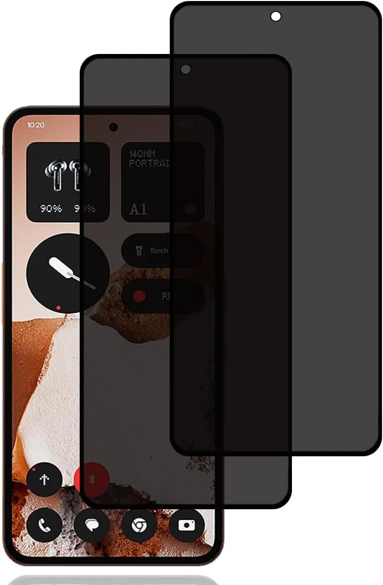 محافظ صفحه نمایش حریم خصوصی شیشه ای برای ناتینگ CMF Phone 2 Pro [2 عدد]، محافظ صفحه نمایش ضد جاسوسی، محافظ صفحه نمایش حریم خصوصی، سختی 9H، محافظ صفحه نمایش حریم خصوصی برای ناتینگ CMF Phone 2 Pro