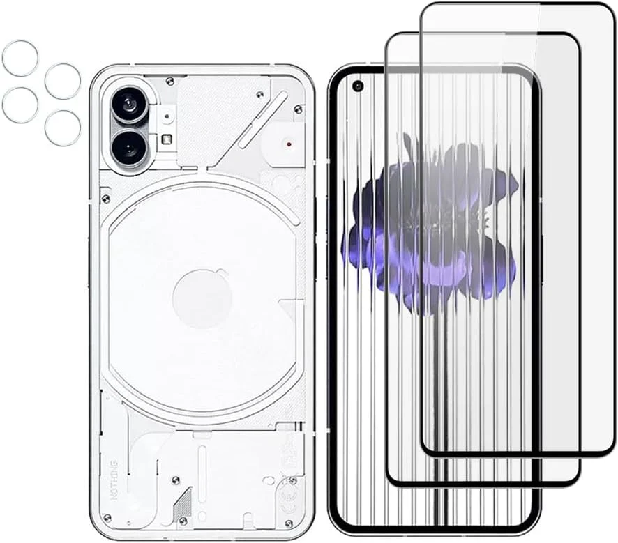 QINOUK for Nothing Phone 2 [2+2 Pack] Protection film, [2 Pack] Full Screen Protective Film, [2 Pack] HD Clear Tempered Glass Camera Protection Film, [Anti-Scratch]