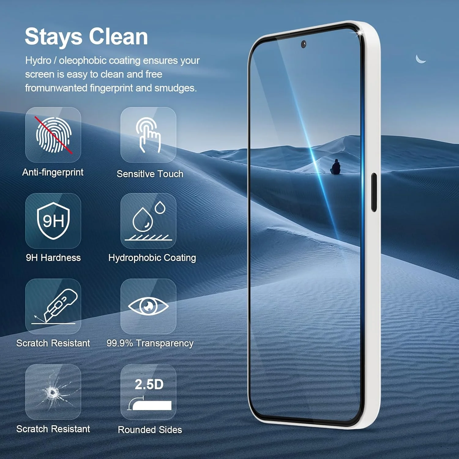 محافظ صفحه نمایش شیشه ای GiiYoon بسته 3 عددی برای Nothing Phone 2a/2a Plus [پوشش کامل HD] [نصب آسان] [لبه گرد] [مقاوم در برابر خراش] [سختی 9H]