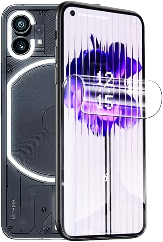 محافظ صفحه نمایش انعطاف پذیر جلویی CUFEREDU، دو عدد، مناسب برای ناتینگ فون (1) 6.55 اینچ، فیلم هیدروژل سه بعدی، TPU شفاف، حساس به لمس، باز کردن قفل با اثر انگشت، غیر شیشه حرارت دیده