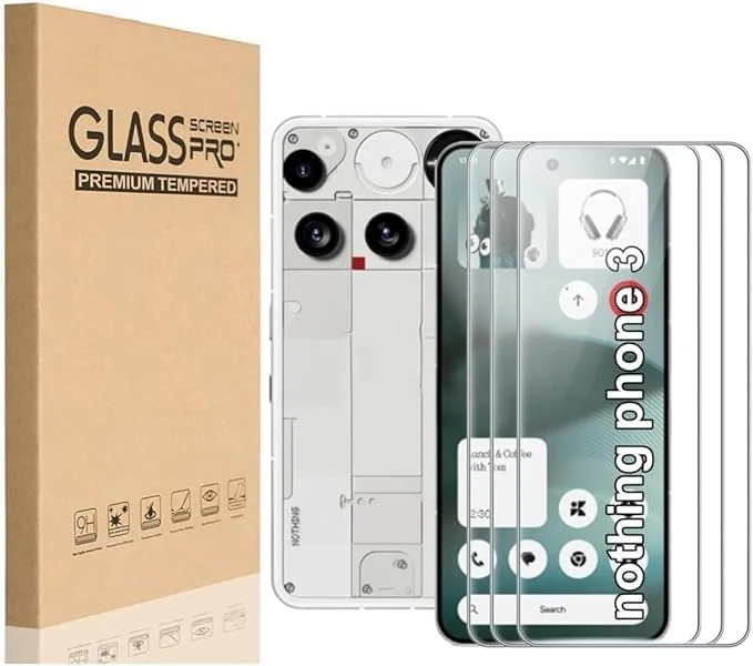 محافظ صفحه نمایش شیشه ای حرارت دیده 9H برای ناتینگ فون 3 (2025) 【مناسب برای 3a یا 3a Pro نیست】، محافظت با اثر انگشت، نصب آسان، فوق العاده شفاف، حساسیت لمسی، فیلم ضد خش