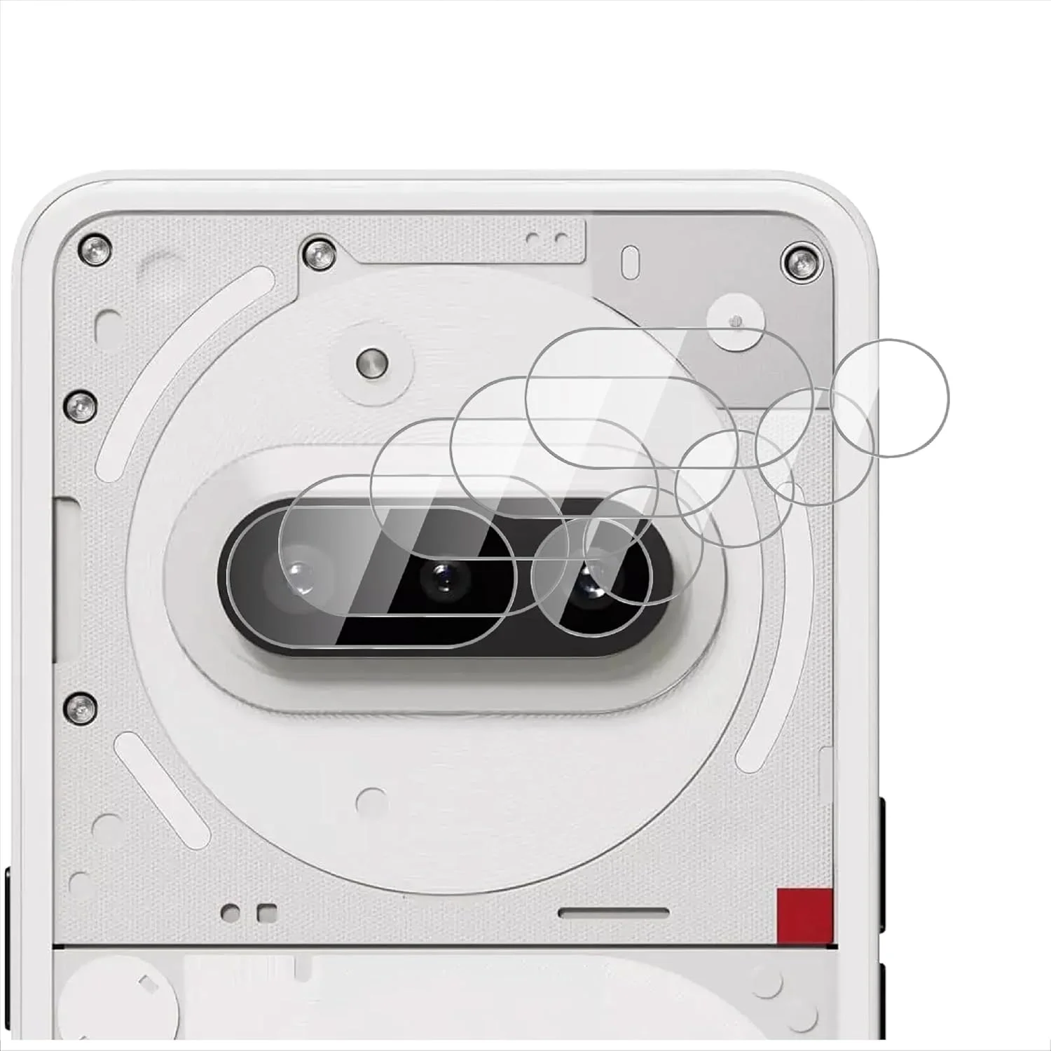 محافظ لنز دوربین فوق باریک GIOPUEY (چهار عددی) سازگار با ناتینگ فون 3A، شیشه حرارت دیده HD [مقاوم در برابر خراش] محافظ دوربین برای ناتینگ فون 3A