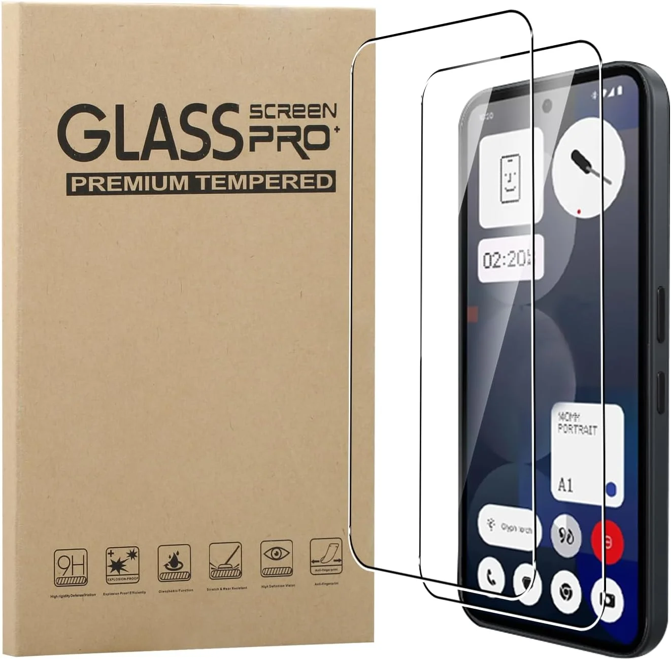 محافظ صفحه نمایش KZIOACSH برای ناتینگ CMF Phone 2 Pro/Phone 3a/3a Pro، بسته 2 عددی، شیشه حرارت دیده محافظ ضد خش با سختی 9H، فوق العاده باریک، HD شفاف، پوشش اولئوفوبیک، ضد اثر انگشت