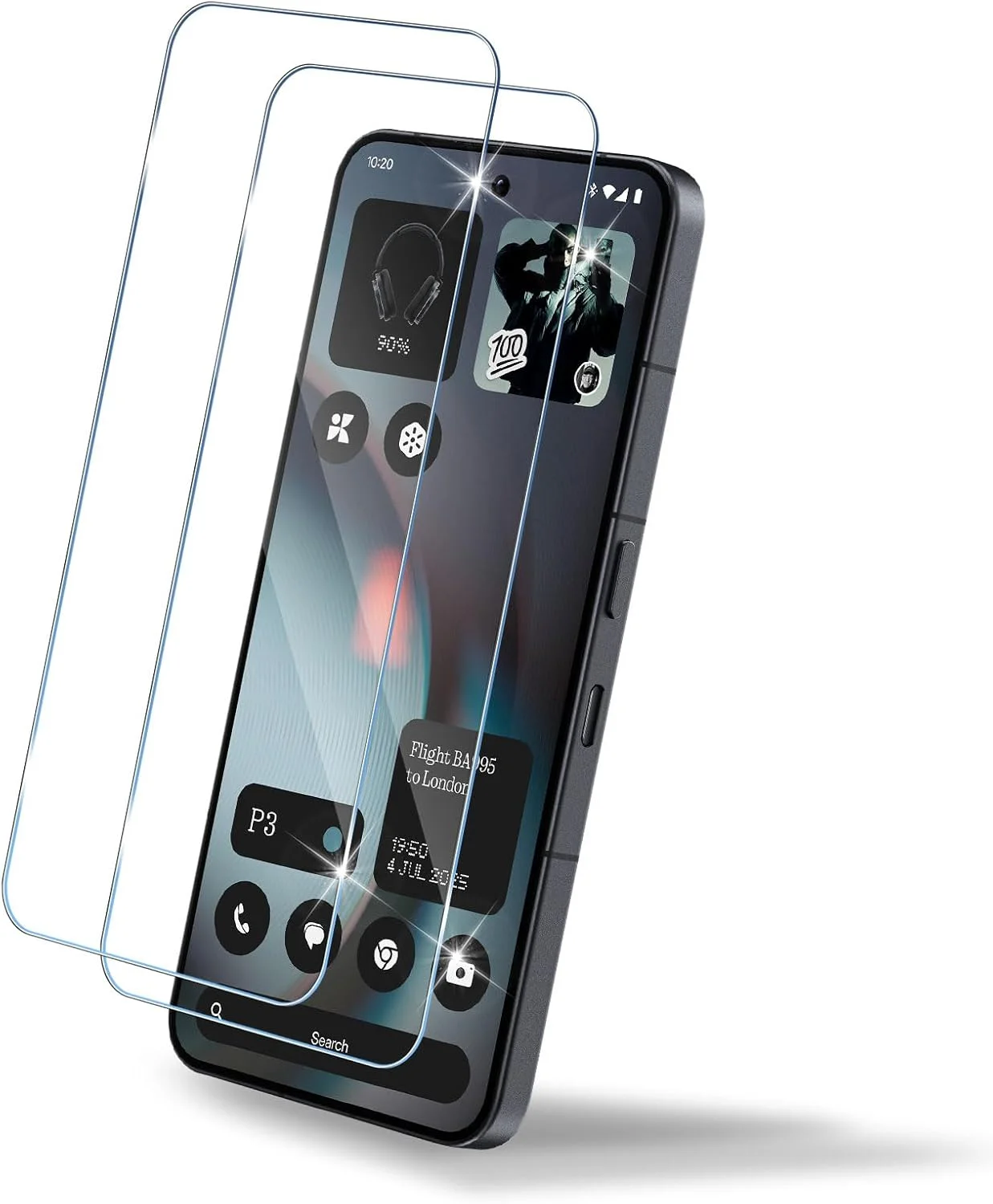 محافظ صفحه نمایش شیشه ای حرارت دیده وونسوسو سازگار با ناتینگ فون 3، بسته 2 عددی، سختی 9H، ضد خش، ضد حباب، محافظ صفحه نمایش شفاف HD