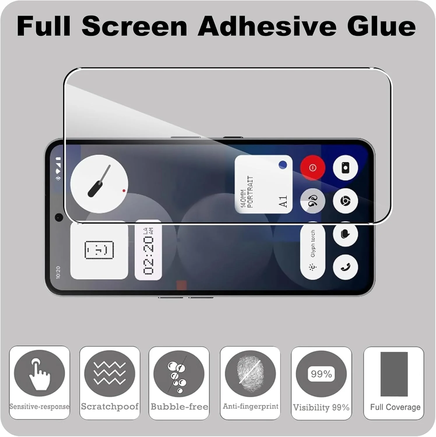 محافظ صفحه نمایش KZIOACSH برای ناتینگ CMF Phone 2 Pro/Phone 3a/3a Pro، بسته 2 عددی، شیشه حرارت دیده محافظ ضد خش با سختی 9H، فوق العاده باریک، HD شفاف، پوشش اولئوفوبیک، ضد اثر انگشت