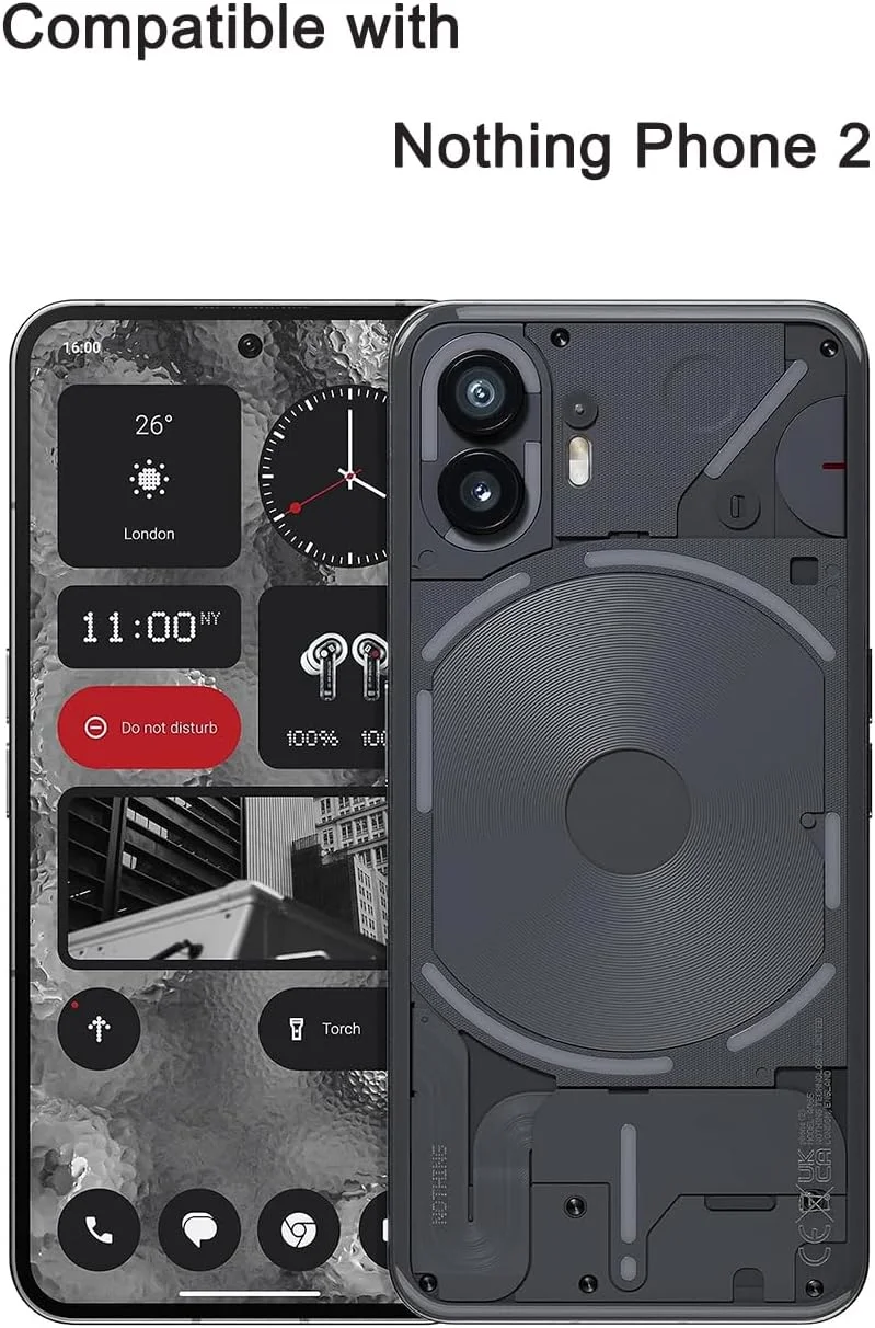 محافظ صفحه نمایش شیشه ای تمپرد هیگموک، طراحی شده برای ناتینگ فون 2، شفافیت HD، سختی 9H، ضد خش، سازگار با قاب (1 عدد)