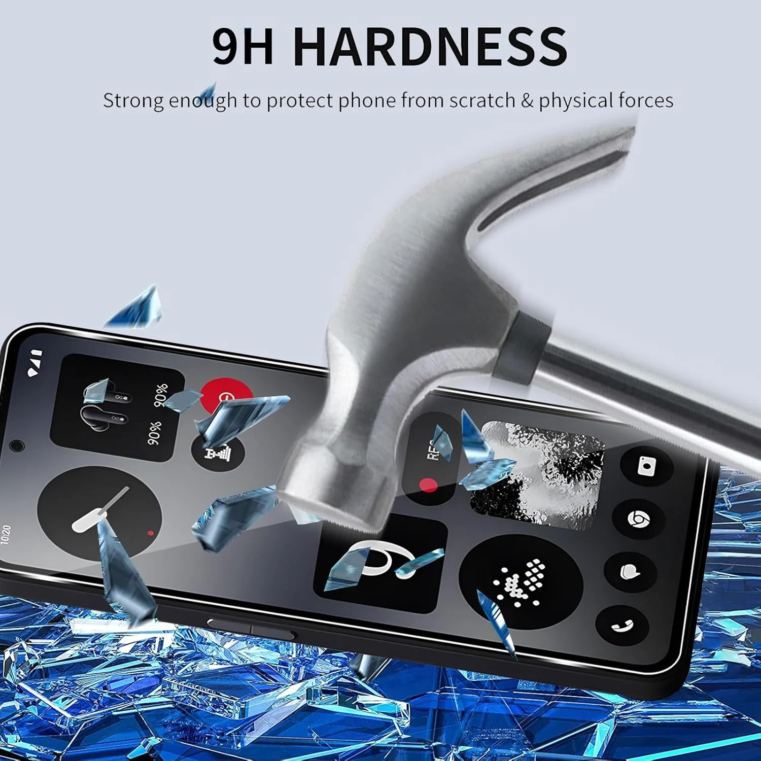 محافظ صفحه نمایش Pkila برای گوشی Nothing CMF Phone 1، بسته 2+2 فیلم محافظ شیشه ای حرارت دیده و محافظ لنز دوربین با مجموعه نصب آسان سختی 9H واکنش لمسی بالا محافظ صفحه نمایش HD