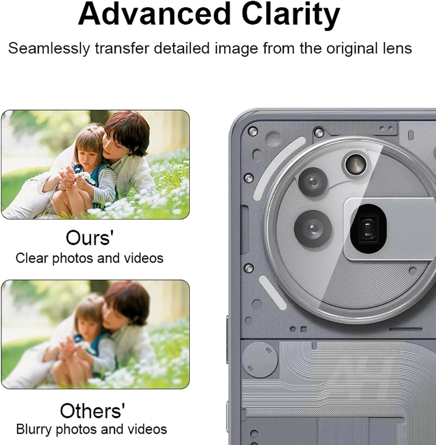 محافظ لنز دوربین عقب فوق نازک GIOPUEY (4 عدد) سازگار با ناتینگ فون 3a Pro، شیشه حرارت دیده HD [ضد خش] برای دوربین ناتینگ فون 3a Pro